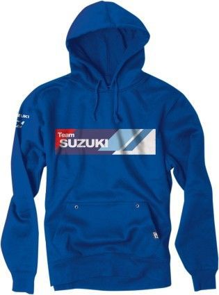 Factory effex suzuki mens pullover hoodie blue/white