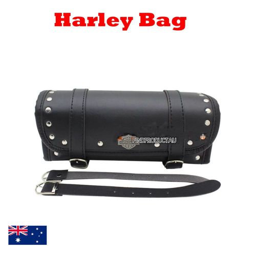 Front rear Fork leather Tool Luggage bag Harley Chopper Softail dyna cruiser BLK, AU $69.99, image 1