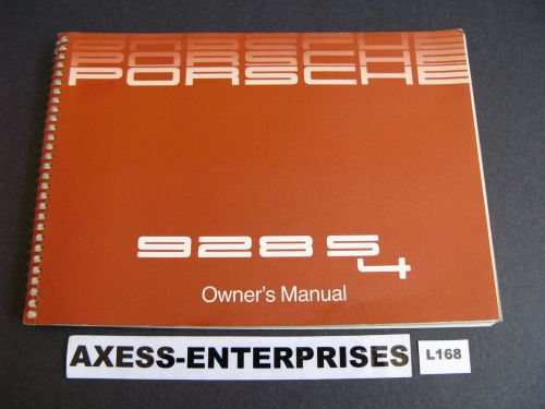 1987 porsche 928 s4 928s4 owners drivers operators instructions manual book l168