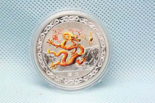 Silver plated medal chinese zodiac signs - year of the dragon w55