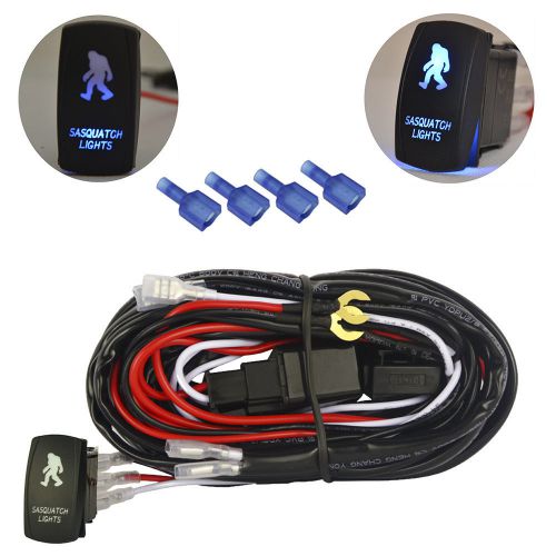 Led light bar wiring harness 40amp relay on-off waterproof switch 2 legs 12ft