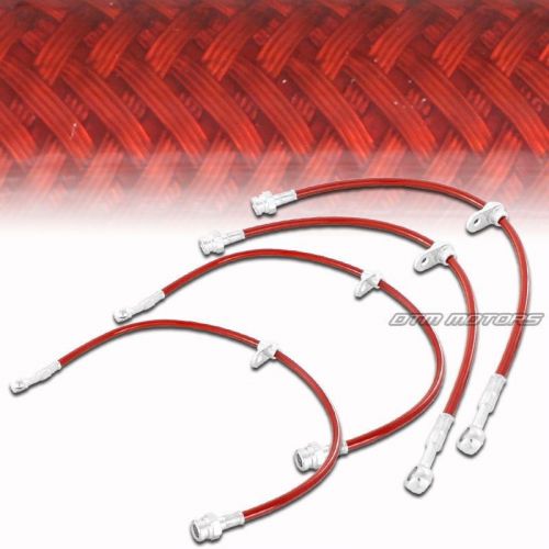 2003-2007 honda accord 2.4l 3.0l front &amp; rear stainless steel brake line -red