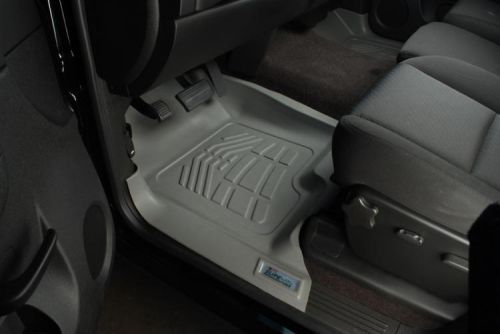 Ford super duty crew cab 1999 - 2007 sure-fit floor mats liners front - gray