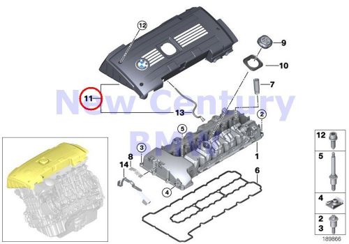 Bmw genuine cylinder head cover ignition coil covering e82