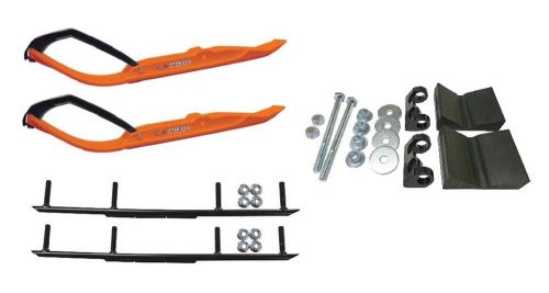 C&amp;a pro orange trail x snowmobile skis complete kit