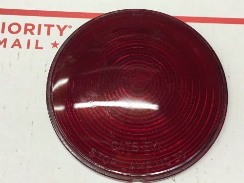 Large vintage cats eye 30 red warning glass lens fire truck bus van old light