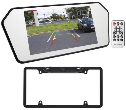 Jeep wrangler 7&#034; glass rearview mirror monitor w/ bluetooth/usb/sd+backup camera