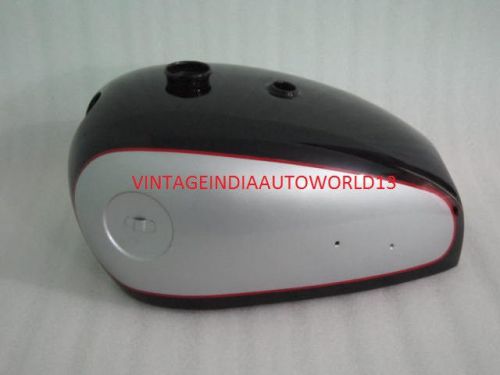 New bsa a7 a10 black &amp; silver painted petrol gas fuel tank