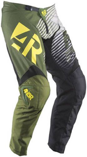 Answer-mx syncron motocross/offroad adult pants, forest green/gray/black, us-36