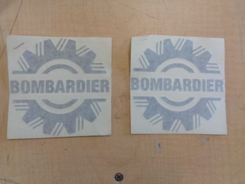 Bombardier decal pair ( 2 ) 4 1/2&#034; gray marine boat