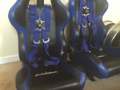 5 point blue racing seat belts harness
