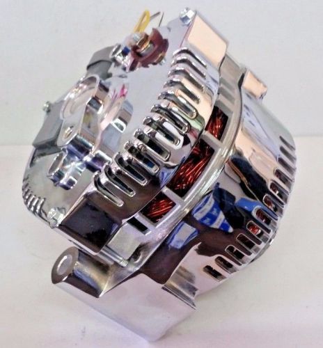 Ford alternator 1 one wire chrome alternator (fits mustang &amp; others) 140 amp usa