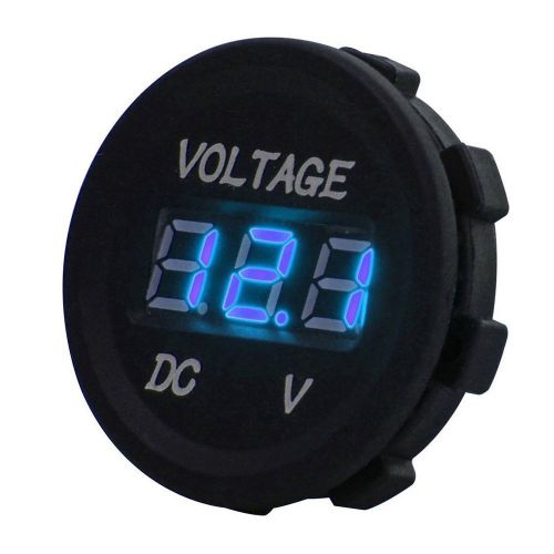 12v 24v motorcycle blue led light digital display voltmeter meter waterproof
