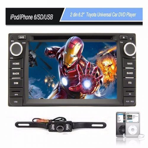 2 din car dvd player toyota bluetooth gps naivgation stereo radio+map+camera zj