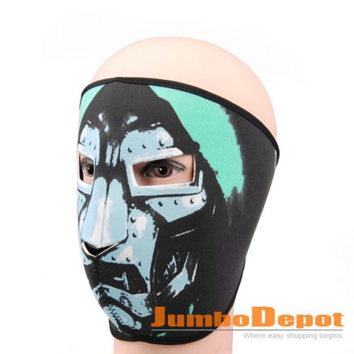 1x reversible motorcycle biker doodles style full face neoprene mask outdoor