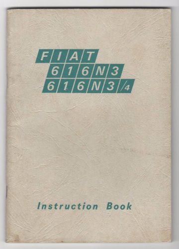 Original fiat 616n3 616n3/4 instruction book 1971 with engine 8030.02