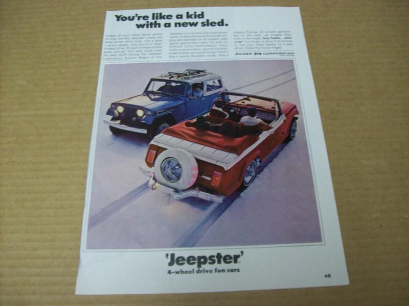1968 jeep "jeepster"   advertisement, vintage ad 