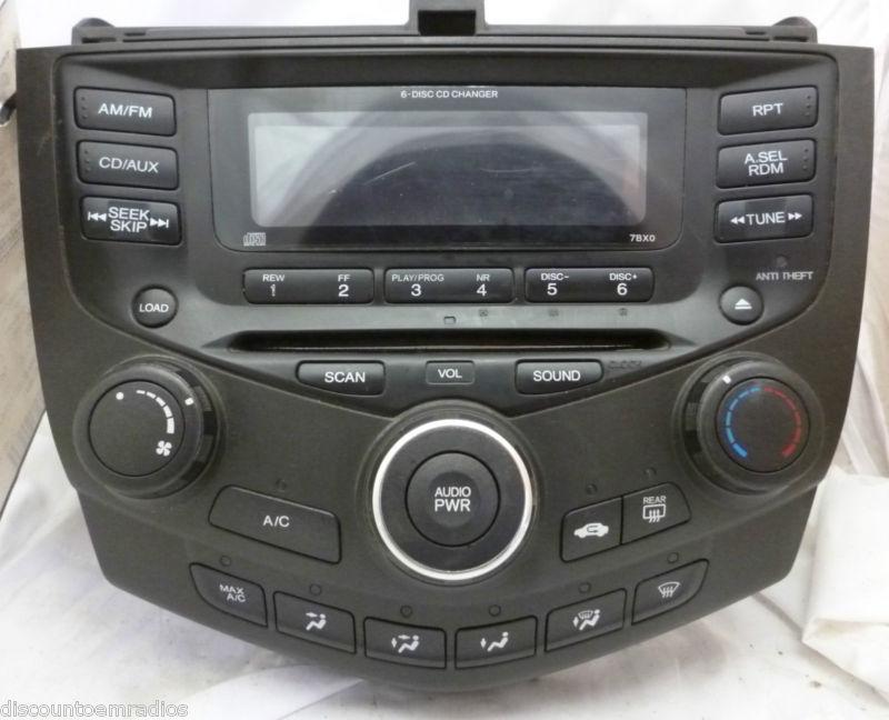 03-05 honda accord radio 6 disc cd control panel face plate 7bx0 *