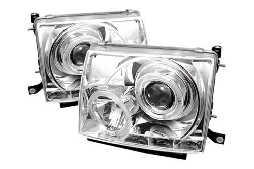 Spyder tt97hlc chrome clear halo projector headlights head light w leds