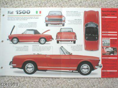 Fiat 1500 imp brochure: 1962,1963,1964,