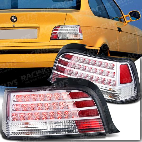 92-98 bmw e36 coupe convertible 325is 328i chrome led tail lights rear lamps kit