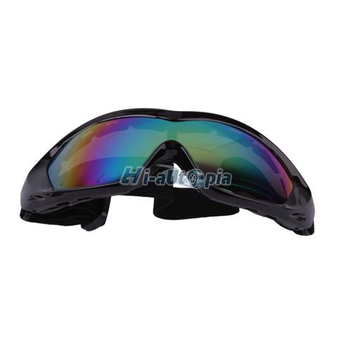 New windproof bike motorcycle skiing goggles colorful lens glasses black 1174