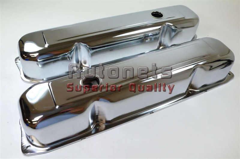 Chrome steel chrysler mopar valve cover v8 383 426 440 wedge big block short