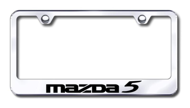 Mazda 5  engraved chrome license plate frame -metal made in usa genuine