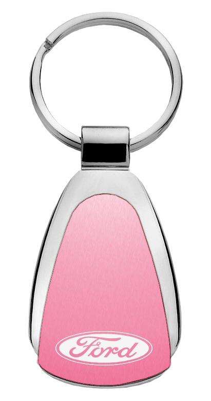 Ford pink teardrop keychain / key fob engraved in usa genuine