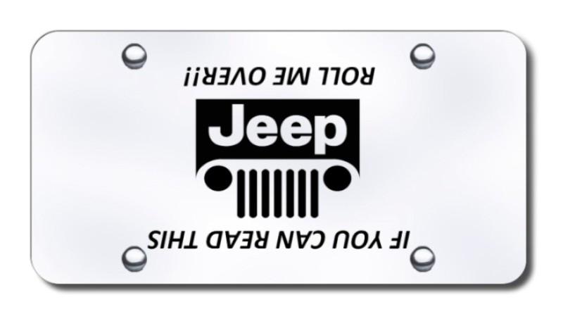 Chrysler jeep grill (roll) laser etched brushed stainless license plate made in