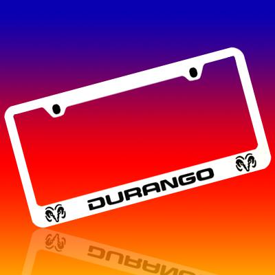 Dodge durango chrome engraved license plate frame tag