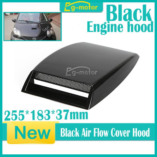 New mini car air flow intake hood scoop vent bonnet cover black decorative 