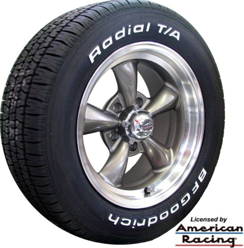 15" gray classic wheels, 225/70-15 bfg white letter tires chevy c3 corvette 1972