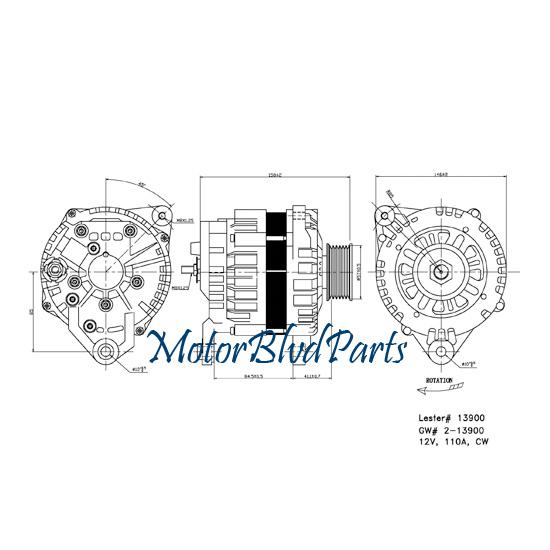 01-02 infiniti qx4/nissan pathfinder 3.5l v6 tyc replacement alternator 2-13900