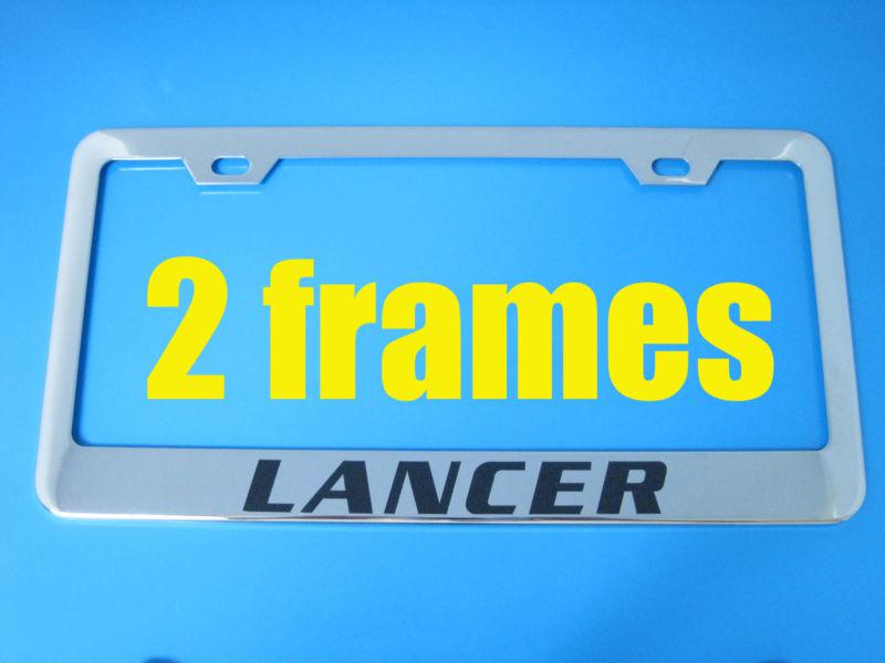 Mitsubishi "lancer" superior chrome metal license plate frame (2pcs)