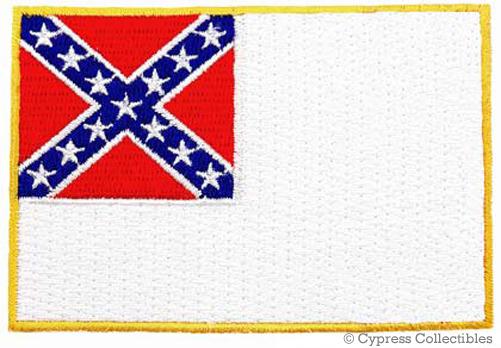 Confederate flag biker patch rebel southern embroidered iron-on second csa