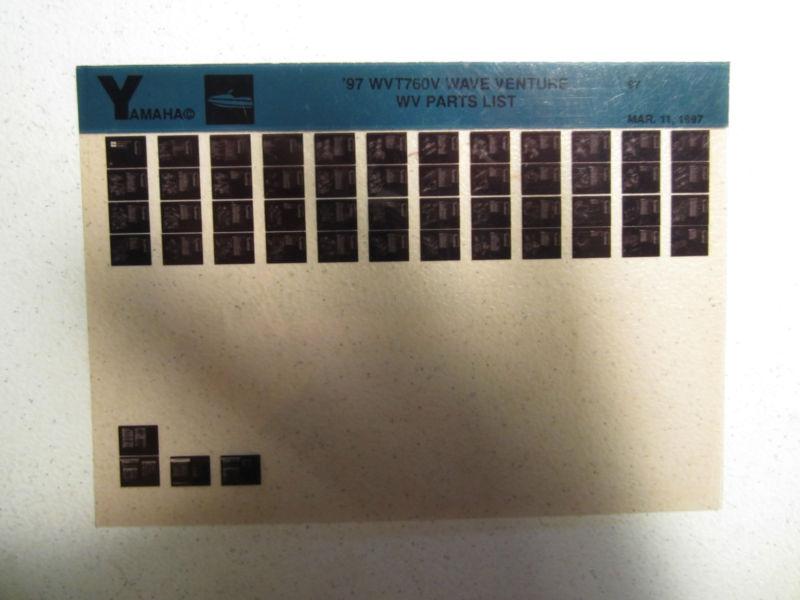 1997 yamaha wave venture wv760v microfiche parts catalog jet ski wbv 760 v