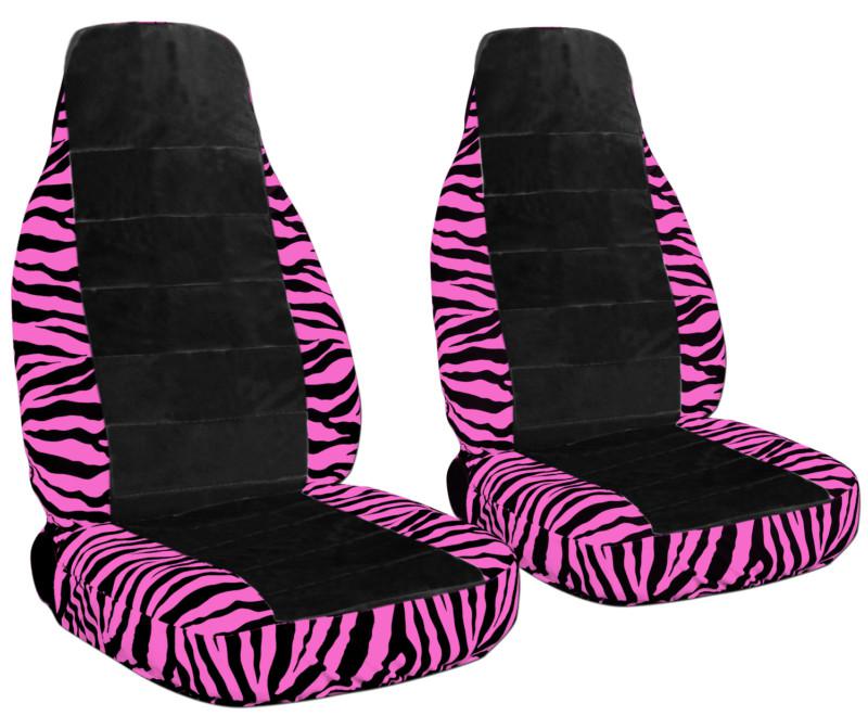 Zebra design car seat covers. front set jeep wrangler yj 87-95  with solid cntr