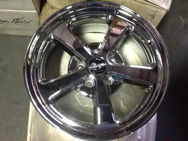 _ mustang chrome original  wheels "17" rims rim wheel hot rod classic  17inch
