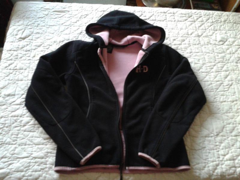 Harley davidson jacket/hoodie black-pink- ladies - size m