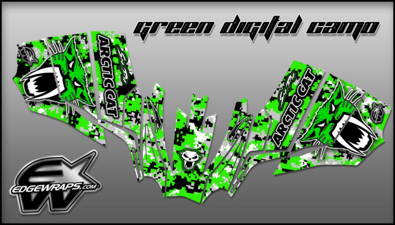 Arctic cat - sno pro 600 08-11   500 10-13 custom graphics - green digital camo