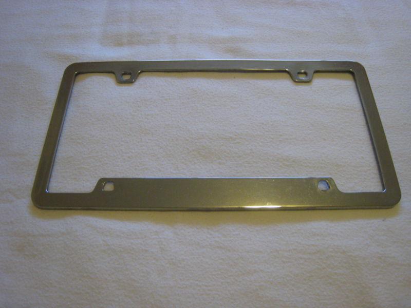 Chrome metal license plate frame cover front