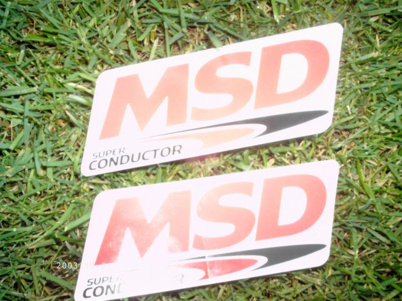 Two msd ignition msd super conductor decal