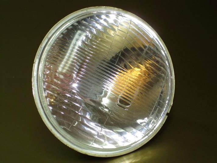 Headlight glass and reflector 5 3/4" lucas copy w pilot hole triumph bsa