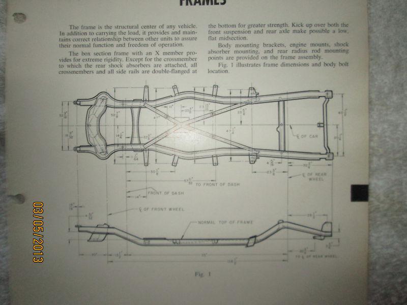 1963-1964 studebaker avanti, 1965-1985 avanti frame rails