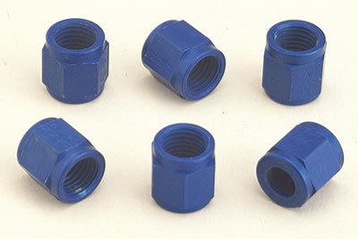 Aeroquip fbm3676 fitting tube nut -8 an aluminum blue pair