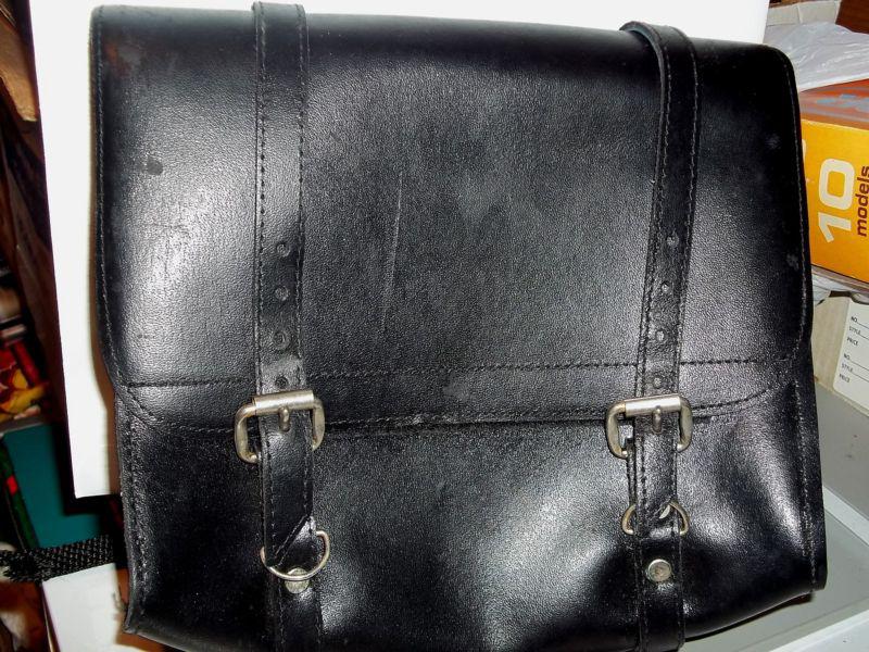 Genuine leather saddlebag for motorcycles, bicycles etc. good condition black