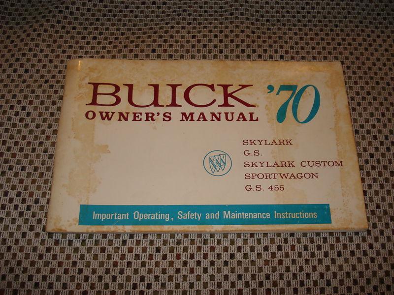 1970 buick owners manual original skylark gs rare sport