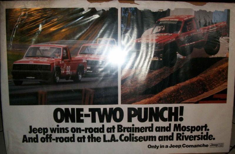 1987 old jeep race truck challenge wins on &off road #32   poster original