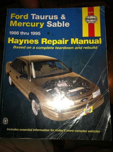 1986-1995 mercury sable ford taurus haynes repair manual 
